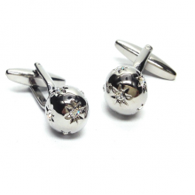 Spoilt Collection Silver Ball Crystals Classic Cufflinks